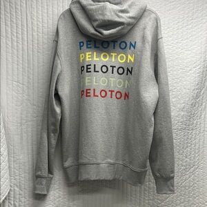 Peloton Gray Hoodie with Colorful Logo